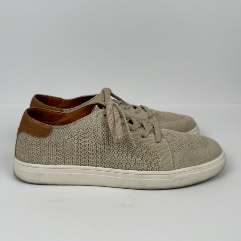 Lucky Brand Knit Sneakers Womens 11 Natural Taupe Lace Up Leigan Sneakers